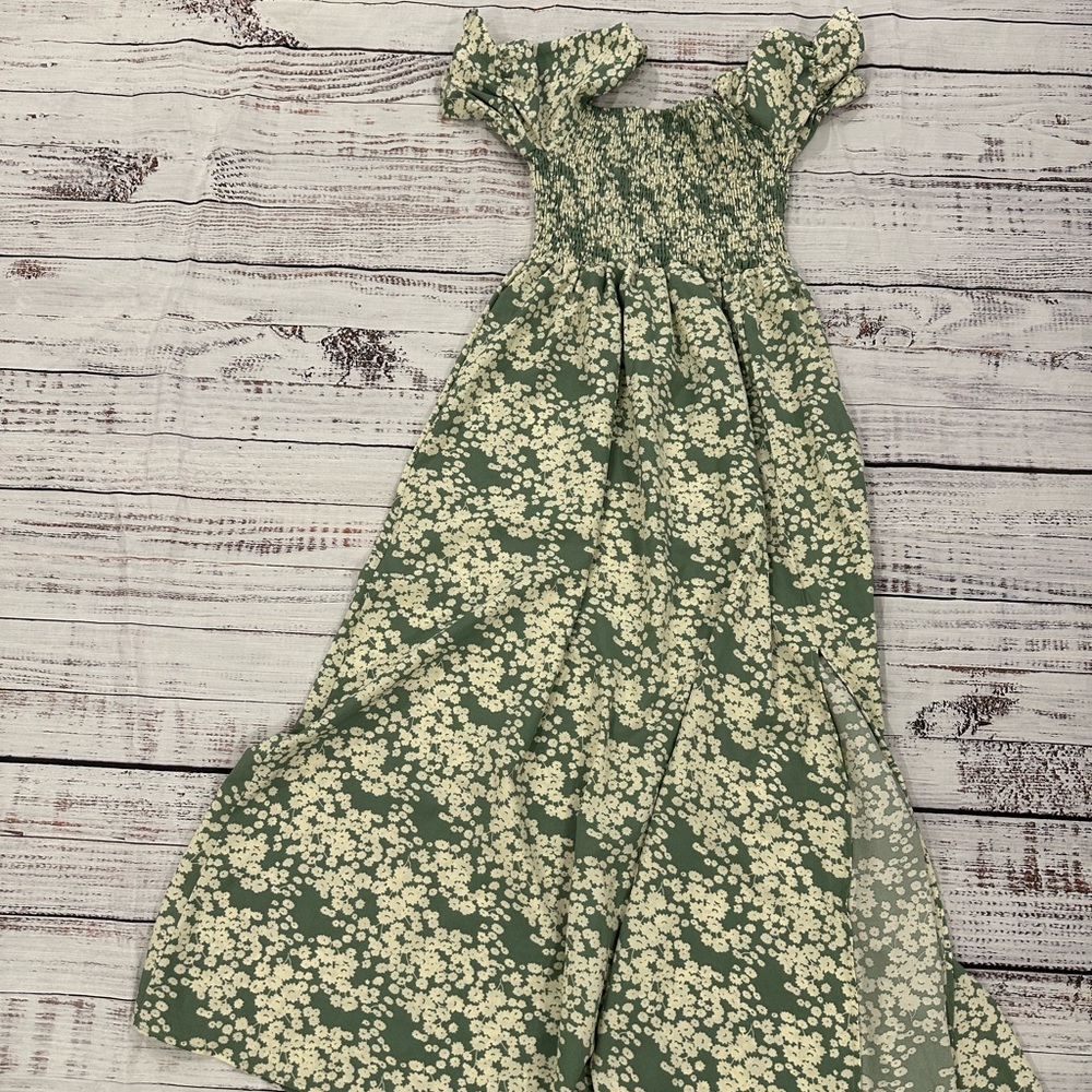 Green Floral Dress M
